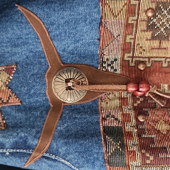 Vintage Designs Limited Southwestern Denim Jacket Oversized‎ - Picture 6 of 13